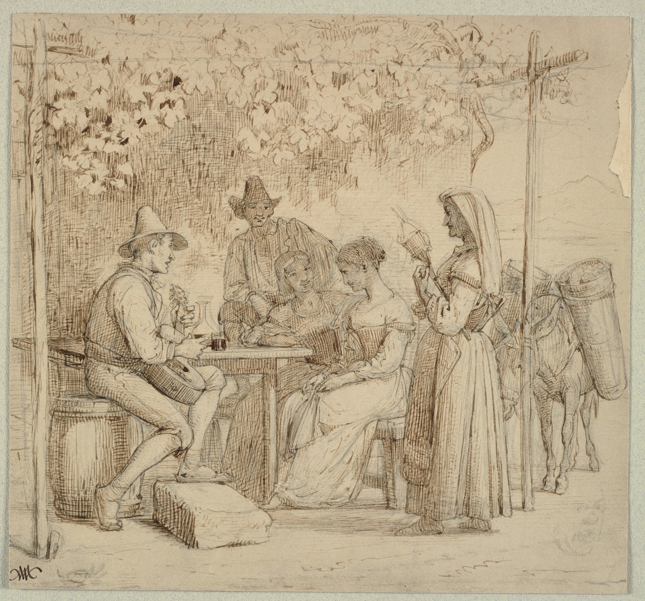 Bir peynir fabrikasının dışında by Wilhelm Marstrand