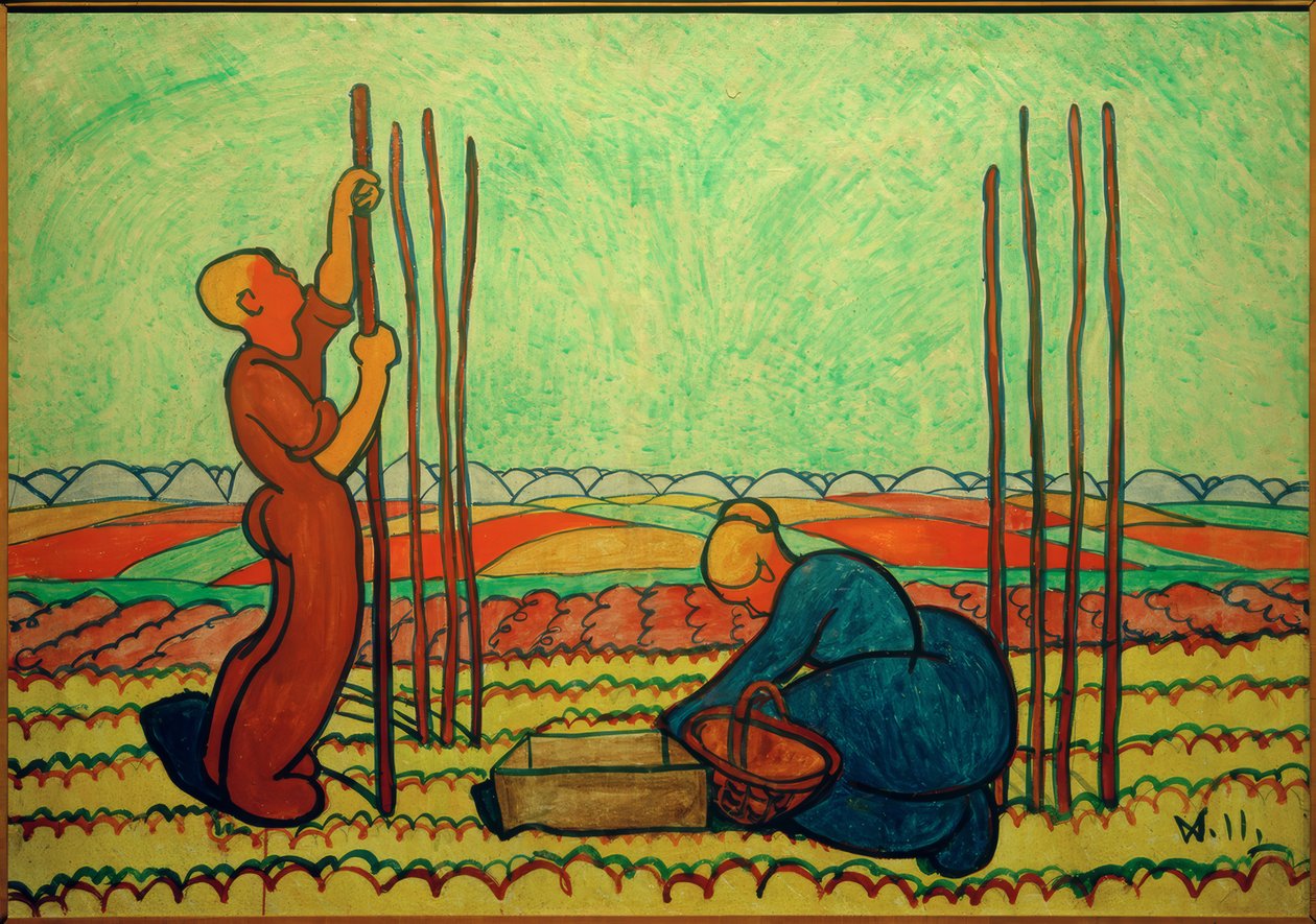 Erkek ve kadın fasulye çubukları koydu by Wilhelm Morgner