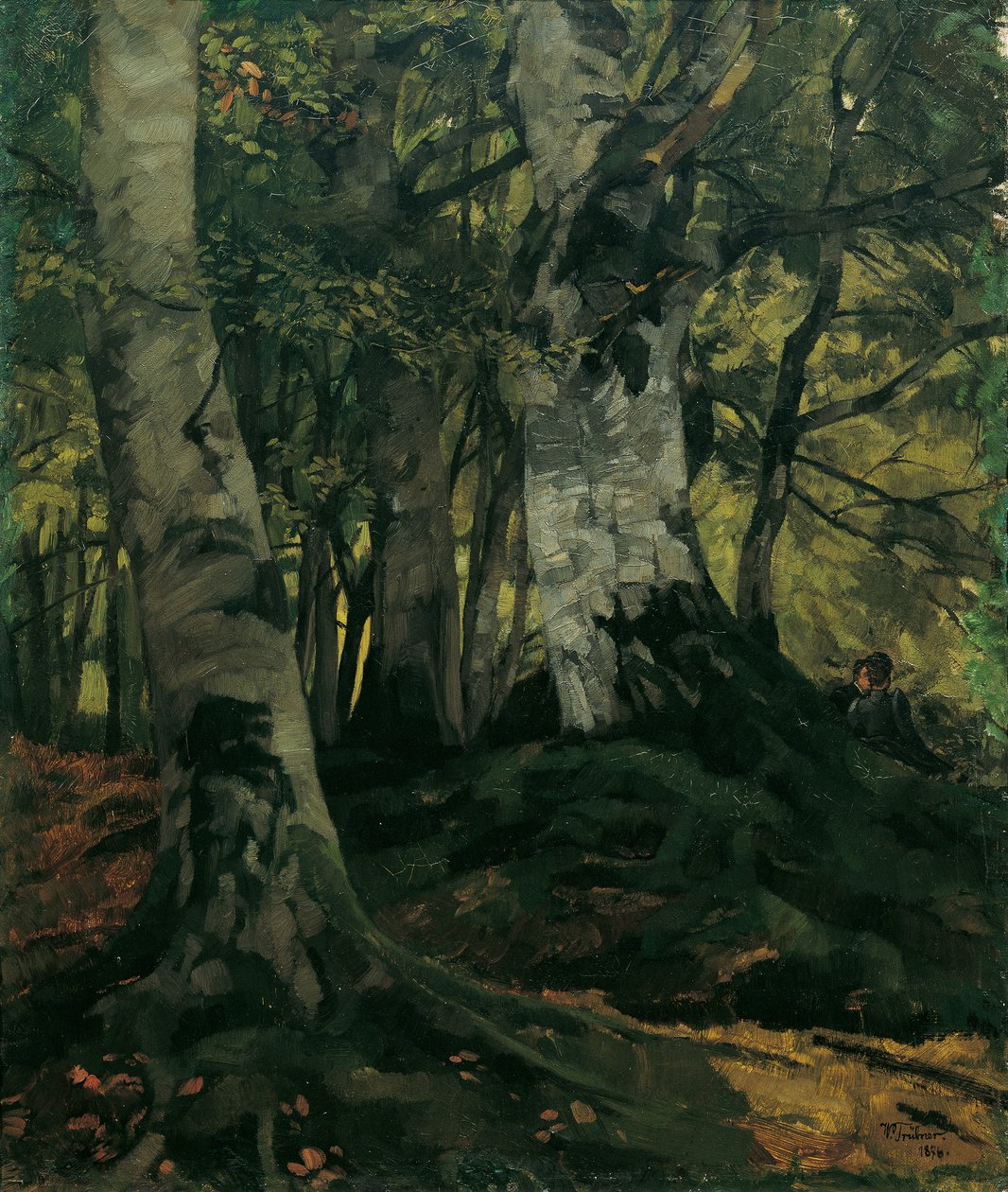 Aşıklar ile kayın ormanı by Wilhelm Trübner