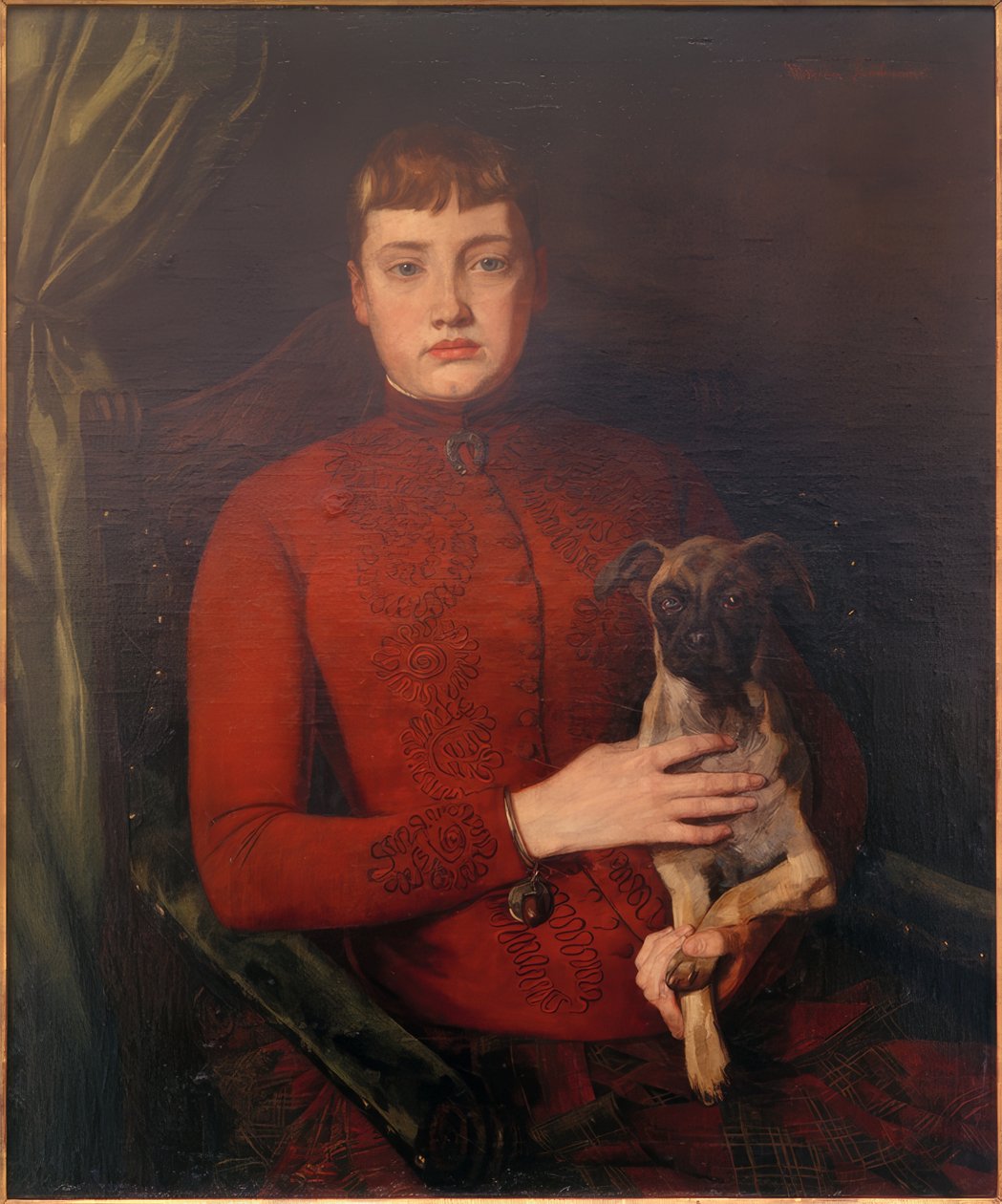 Bayan köpek yavrusu by Wilhelm Trübner