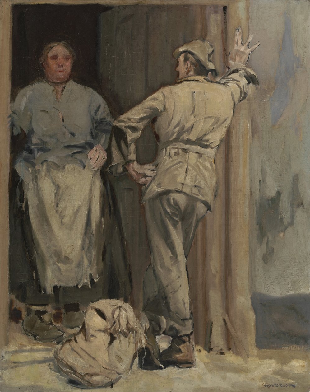 Batman (Compree çamaşır madame), 1920 (ahşap panel üzerine tuval üzerine yağlıboya) by Will Dyson