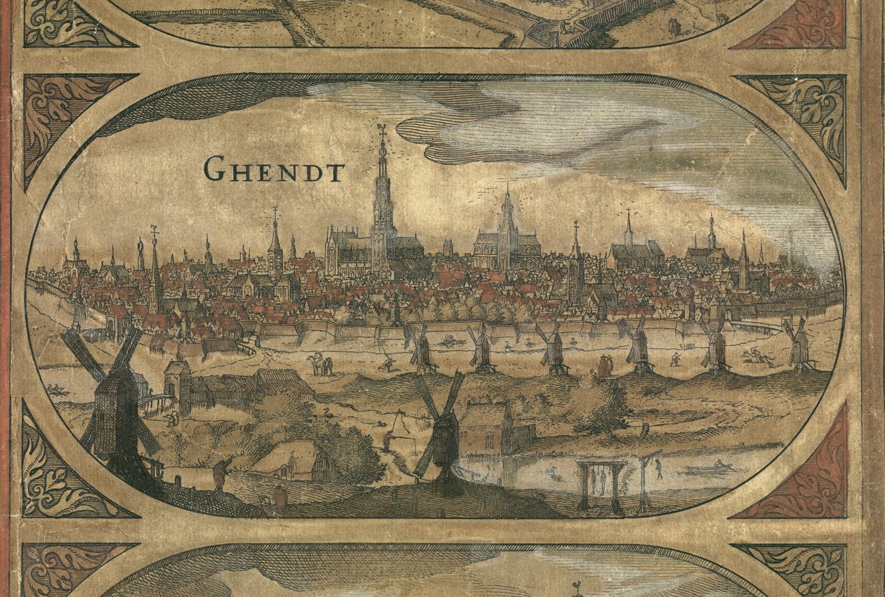Hollanda duvar haritası, Willem Blaeu, detay Gent by Willem Janszoon Blaeu