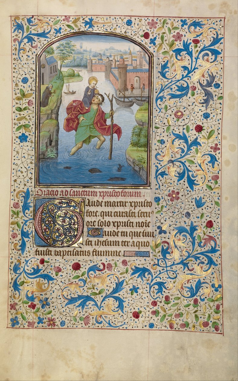 Aziz Christopher Mesih Çocuğunu Taşıyan by Willem Vrelant