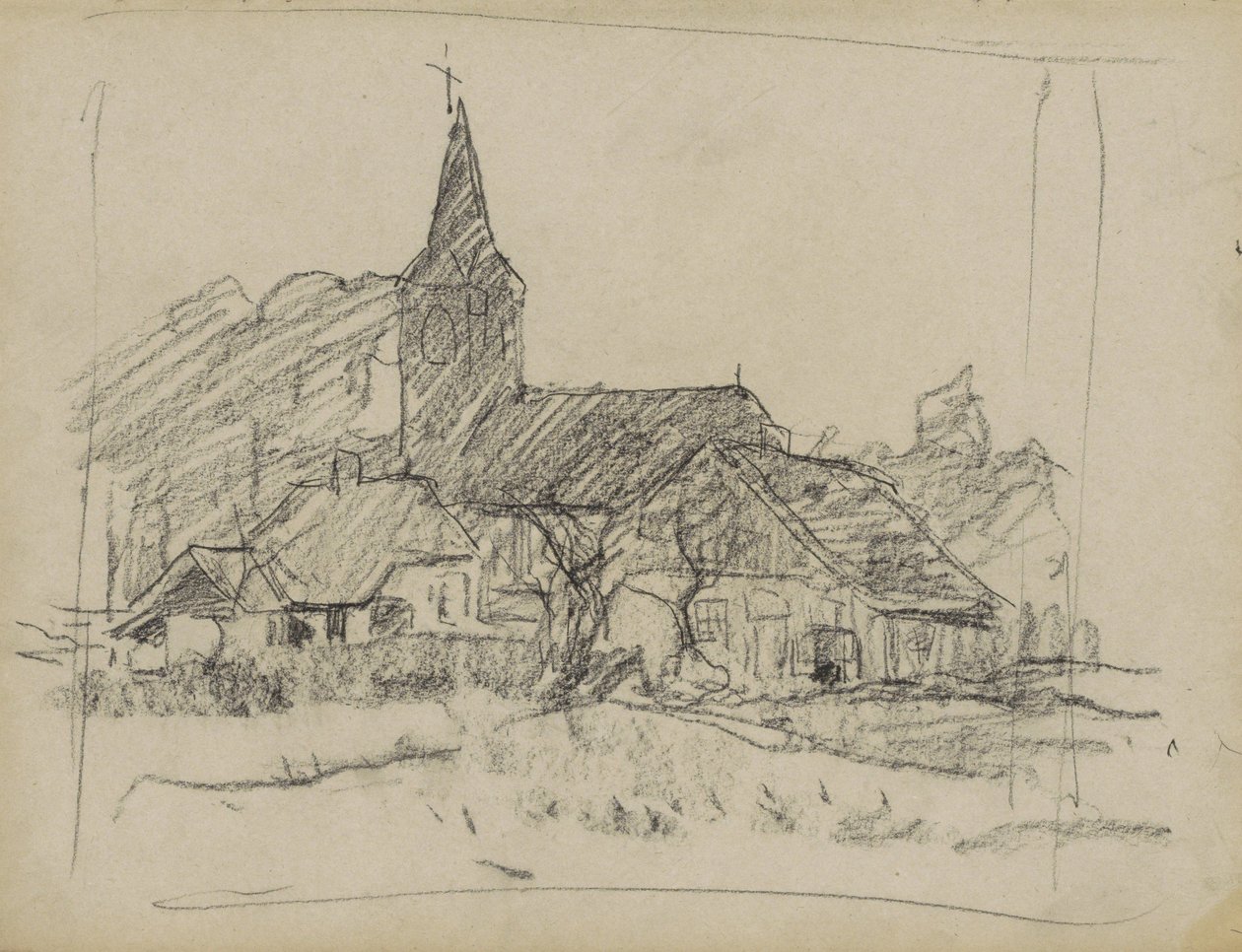 Johanneskerk ile Diepenheim manzarası by Willem Arnoldus Witsen