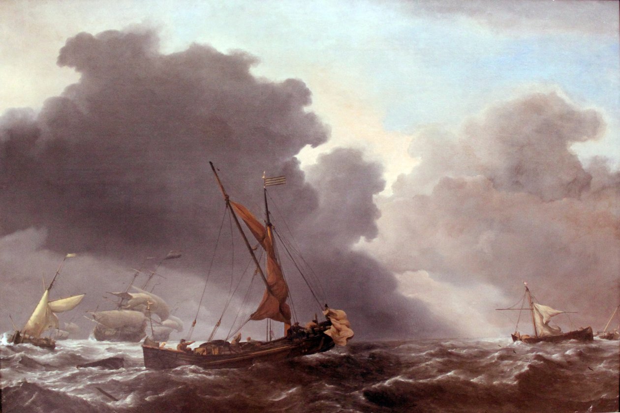 Rüzgar altında gemiler by Willem van de Velde the Younger