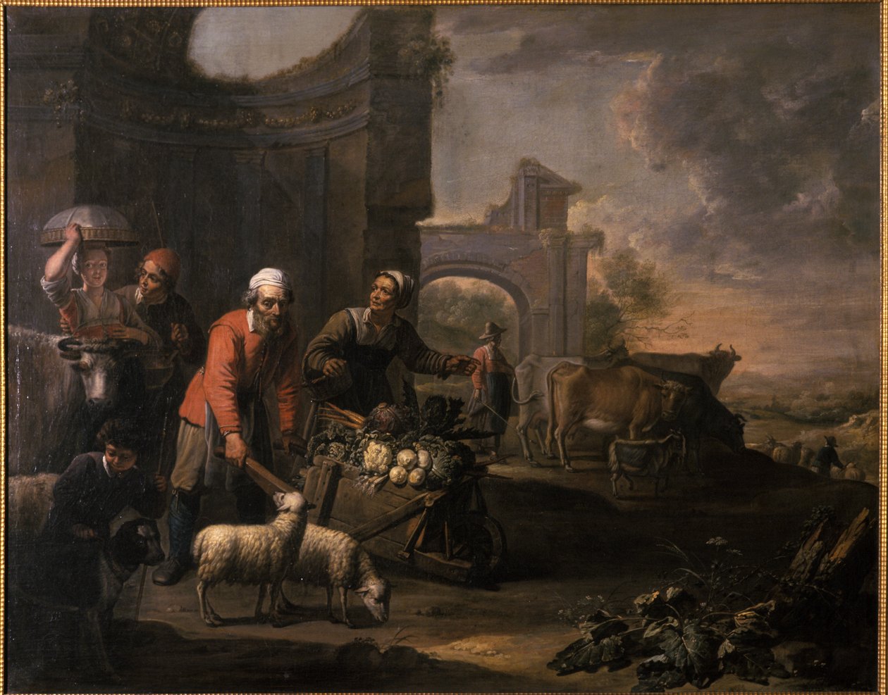 El arabası sebze dolu bir adam by Willem van the Elder Herp