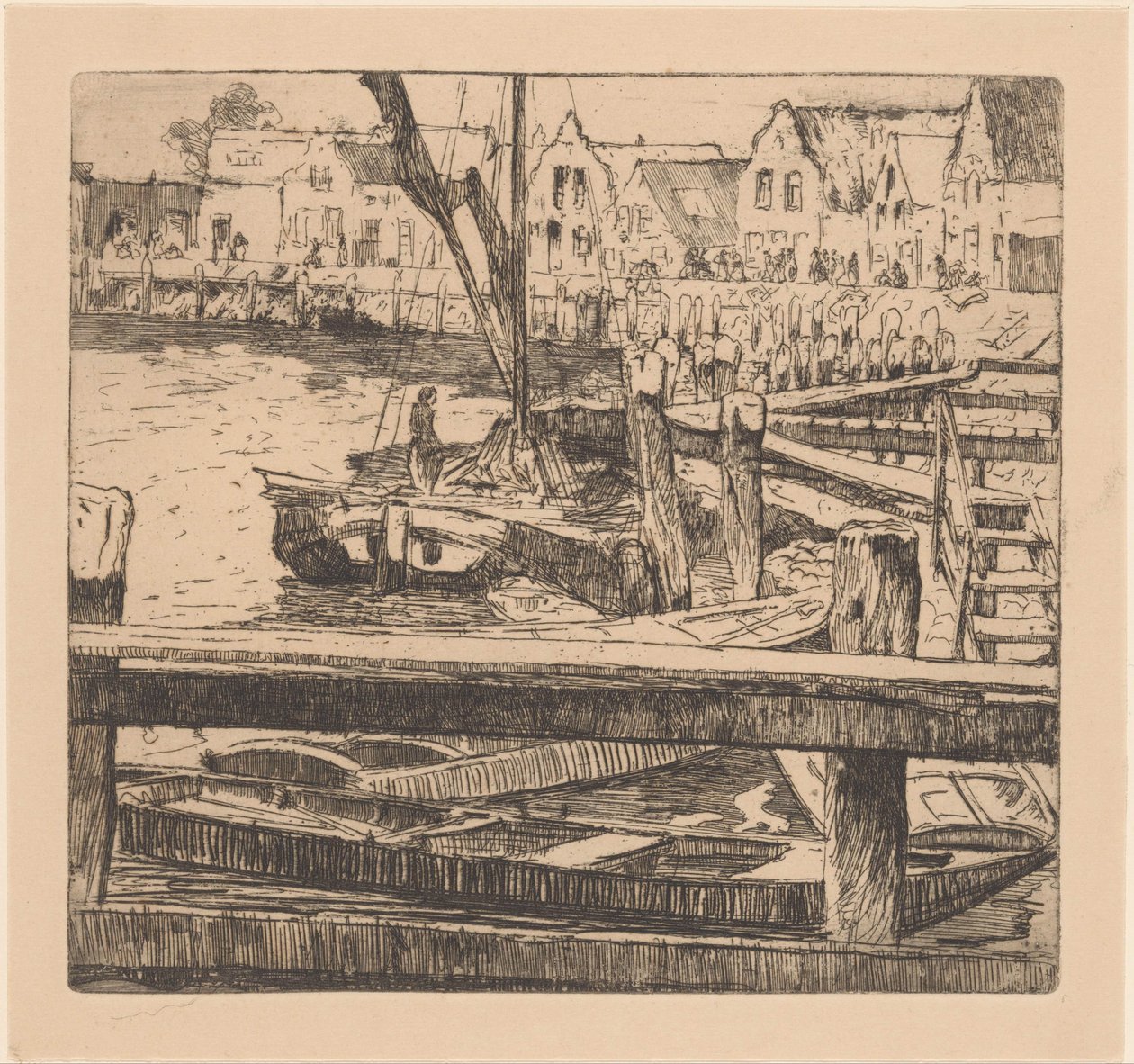 Volendam Limanı by Willem Adrianus Grondhout