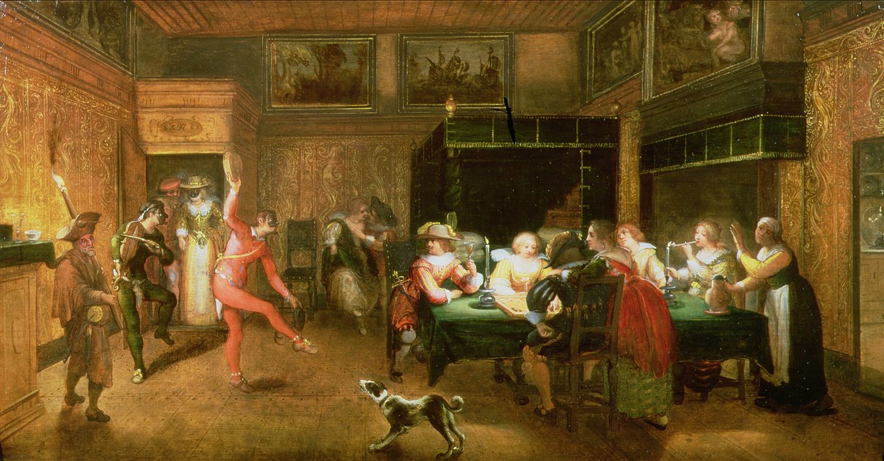 Bir Harlequin Eğlenceli by Willem Anthonissone Anthonis