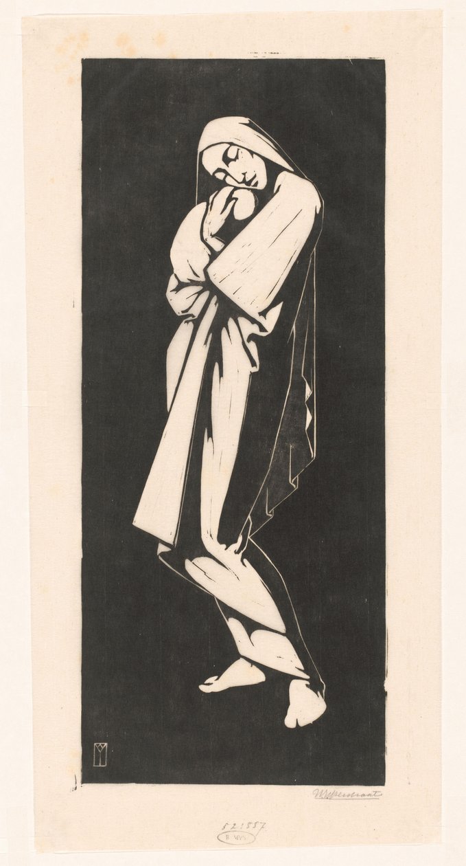 çocuklu kadın by Willem Bernardus IJzerdraat (signed by artist)