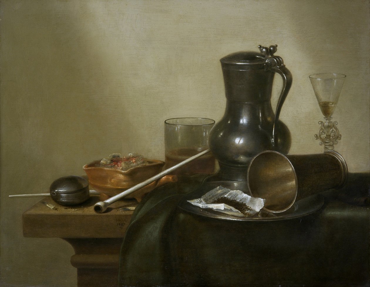 Tütün Natürmort, 1637 by Willem Claesz. Heda