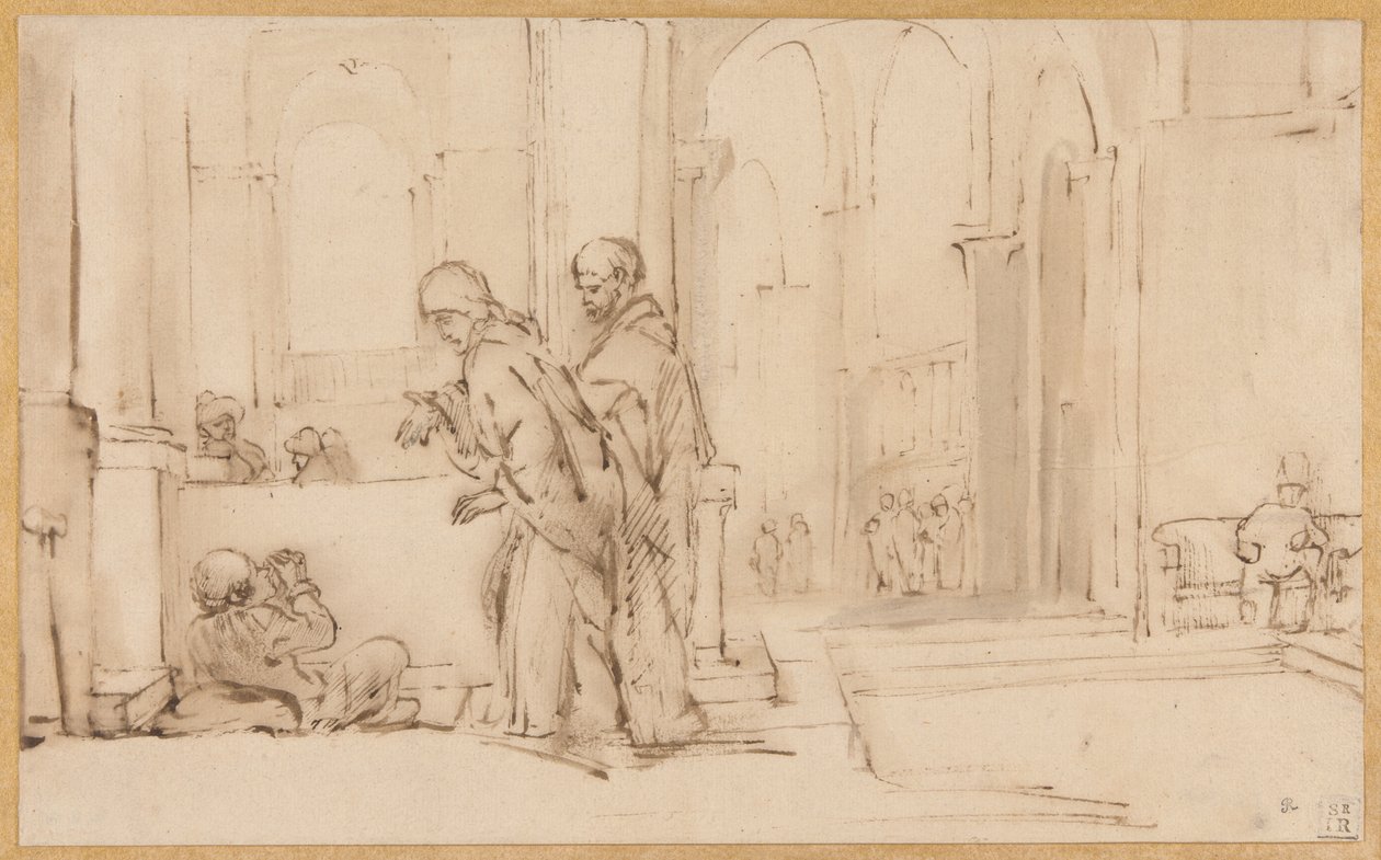 Peter ve John Tapınak Kapısında by Willem Drost