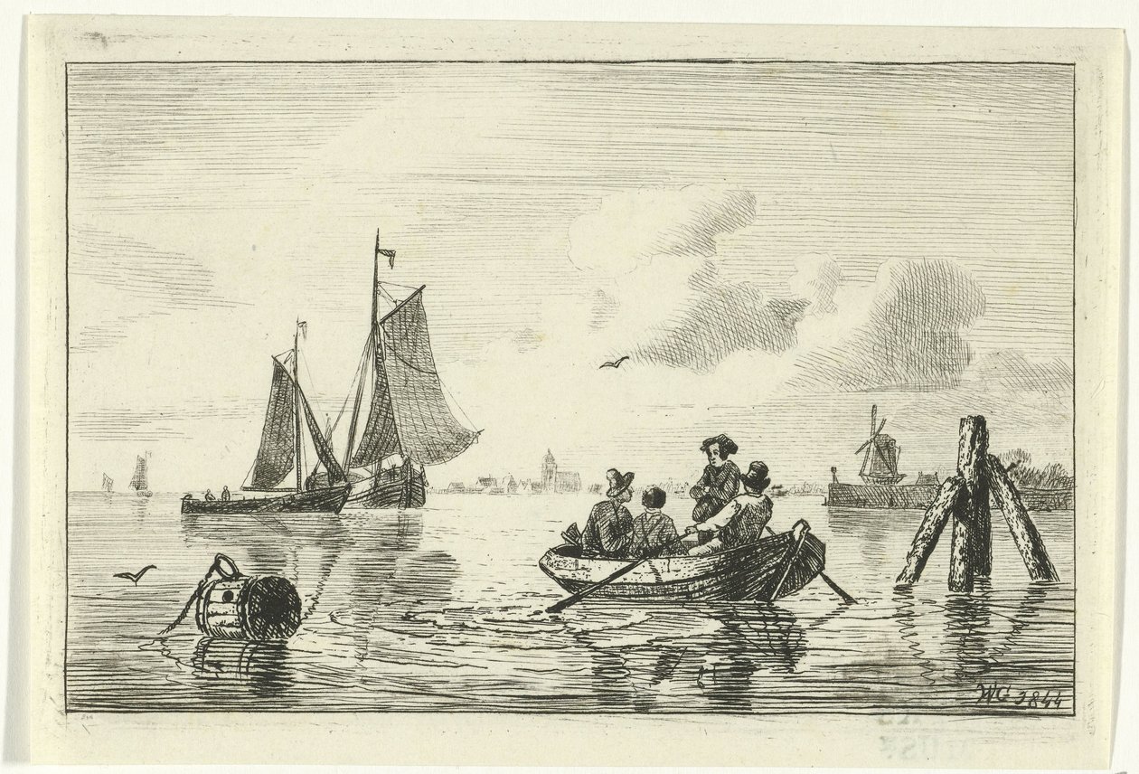 Sloop dört adam by Willem Gruyter jr.
