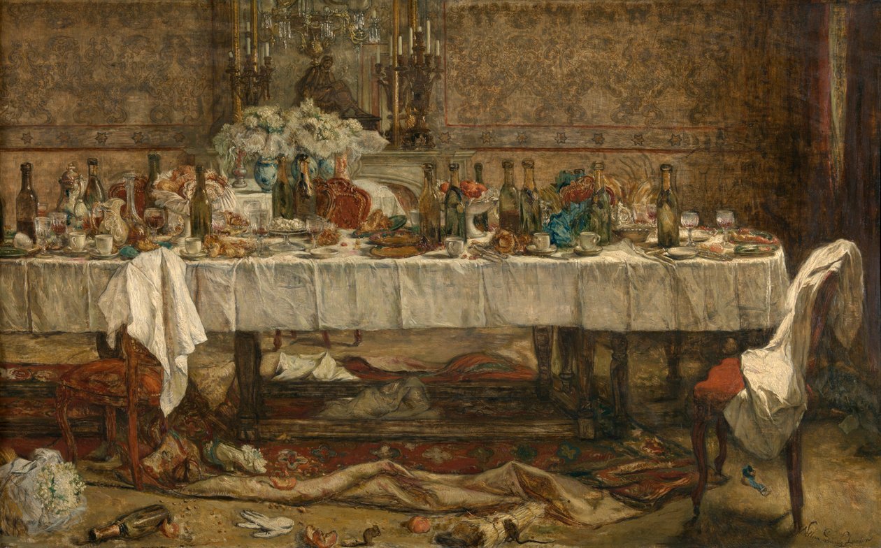 Düğünden Sonra (panel üzerine yağlıboya) by Willem II Linnig