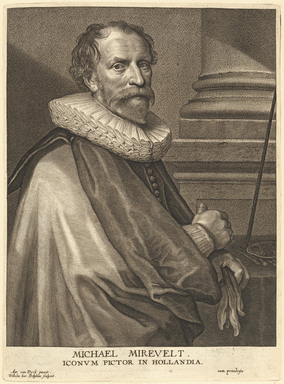 Michel Miereveld by Willem Jacobsz Delff after Sir Anthony van Dyck