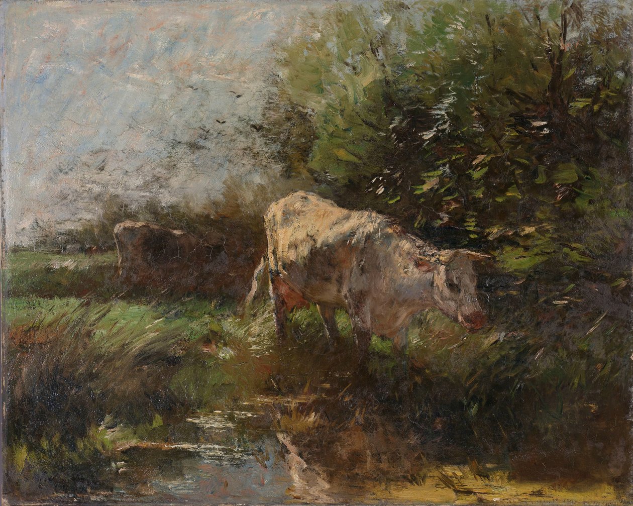 inekler ile çayır by Willem Maris