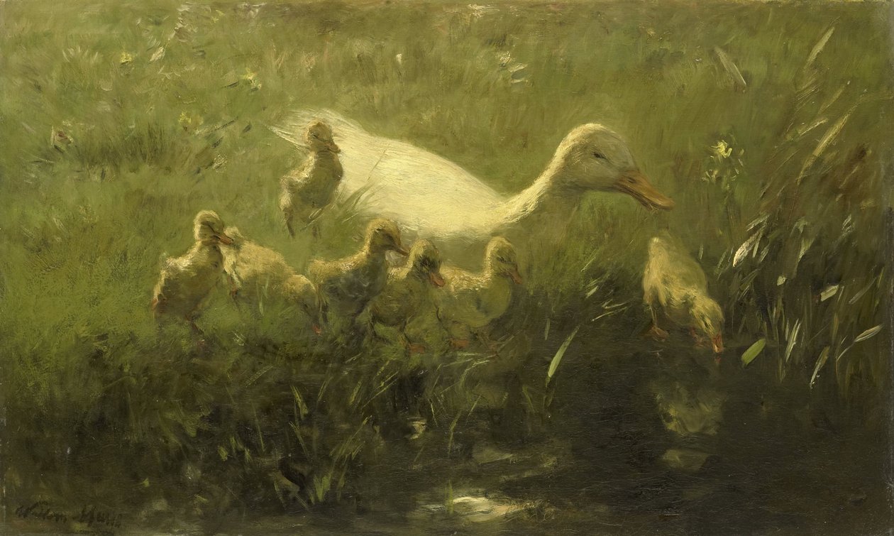 Civciv ile beyaz ördek by Willem Maris