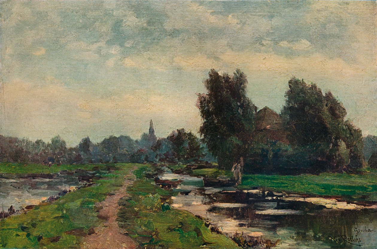 Gouda yakınlarında, 19. yüzyıl by Willem Roelofs