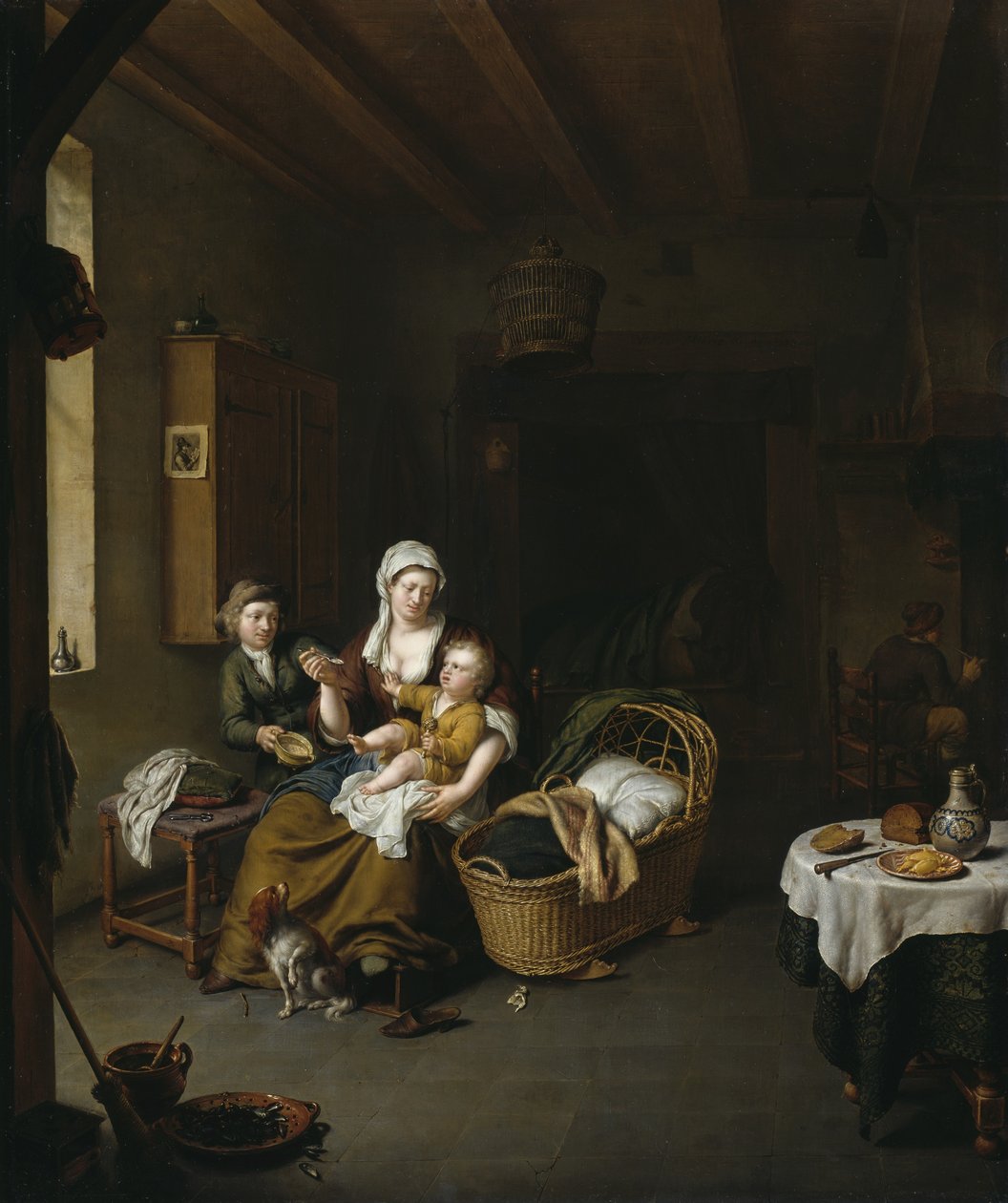 Çocuğunu Besleyen Anne by Willem Van Mieris