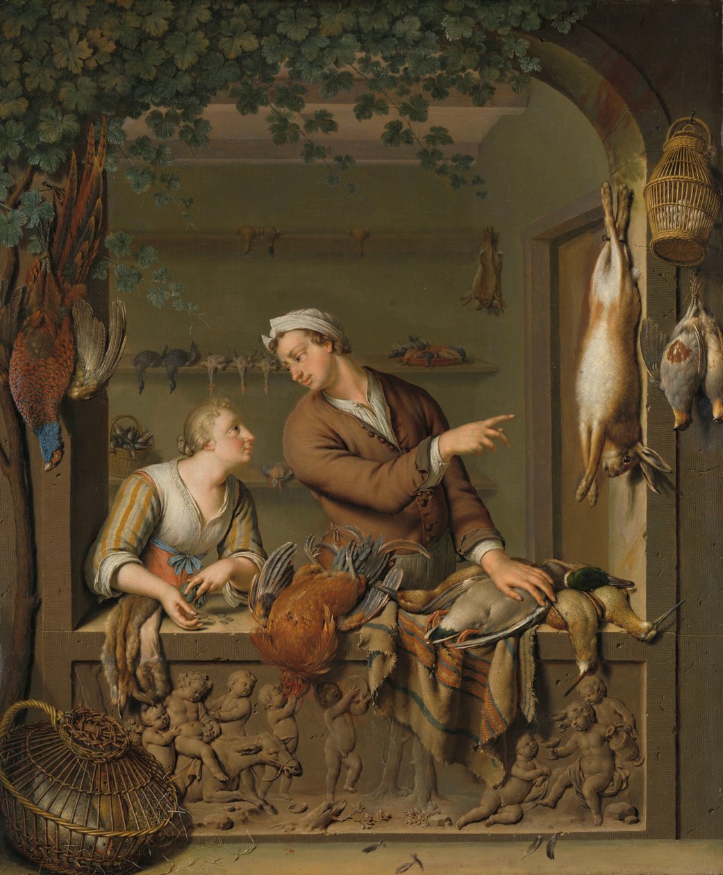 Kanatlı Satıcısı de poelier by Willem Van Mieris