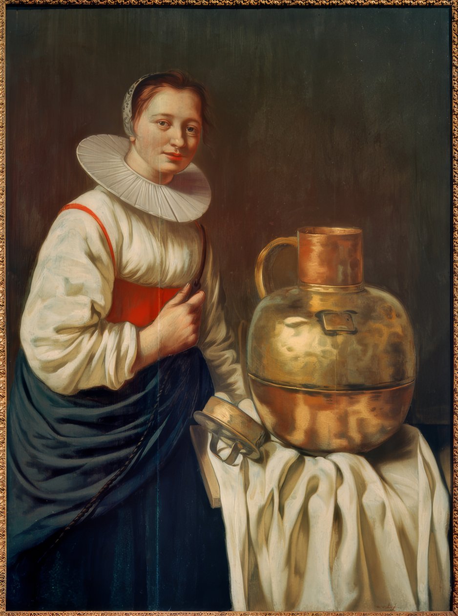 Bakır tencereli bir kadın by Willem Van Odekercken