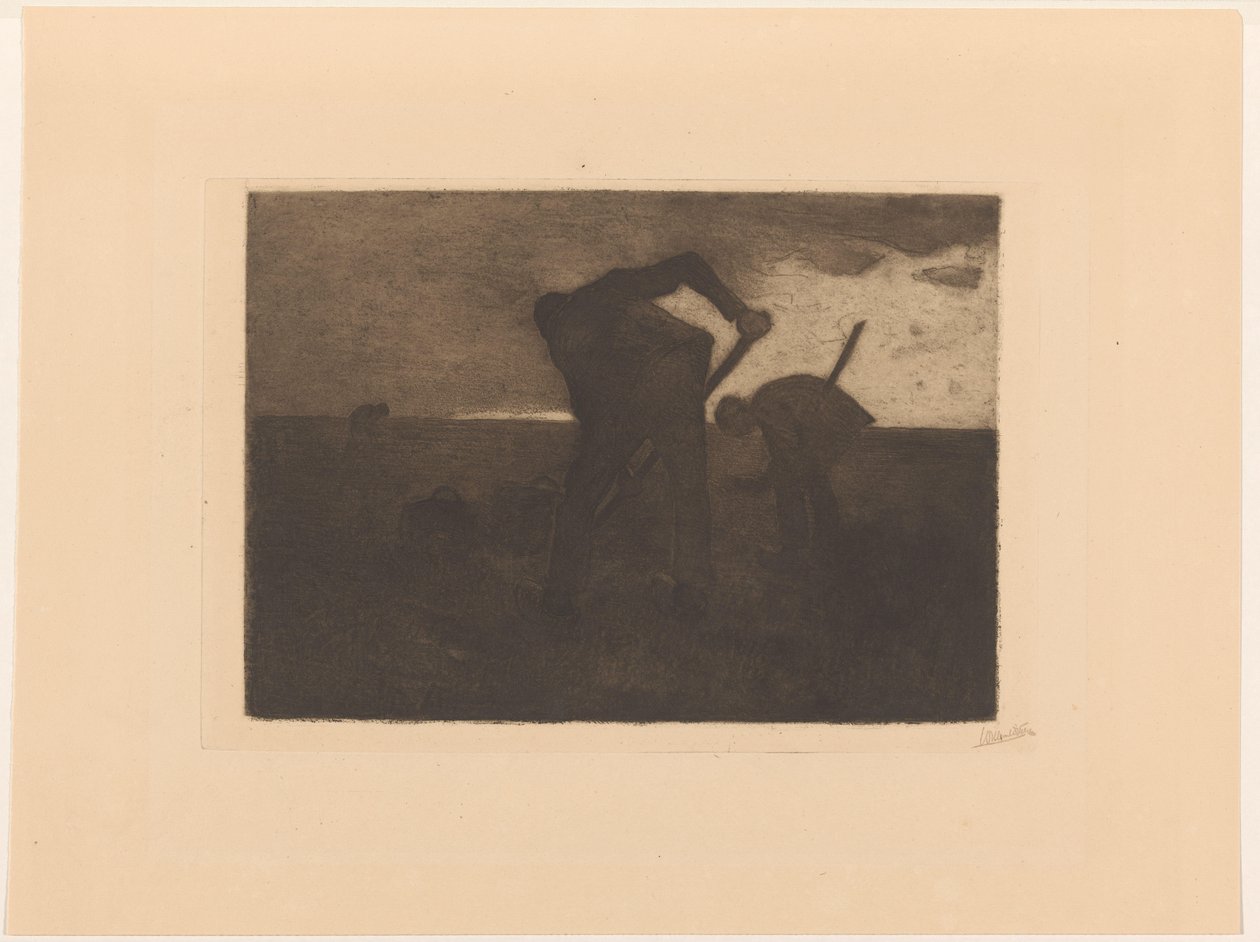 Üç patates hasat makinesi by Willem Witsen (signed by artist)