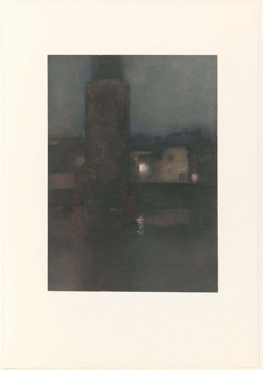 Montelbaanstoren geceleri Amsterdam'da by Willem Arnoldus Witsen