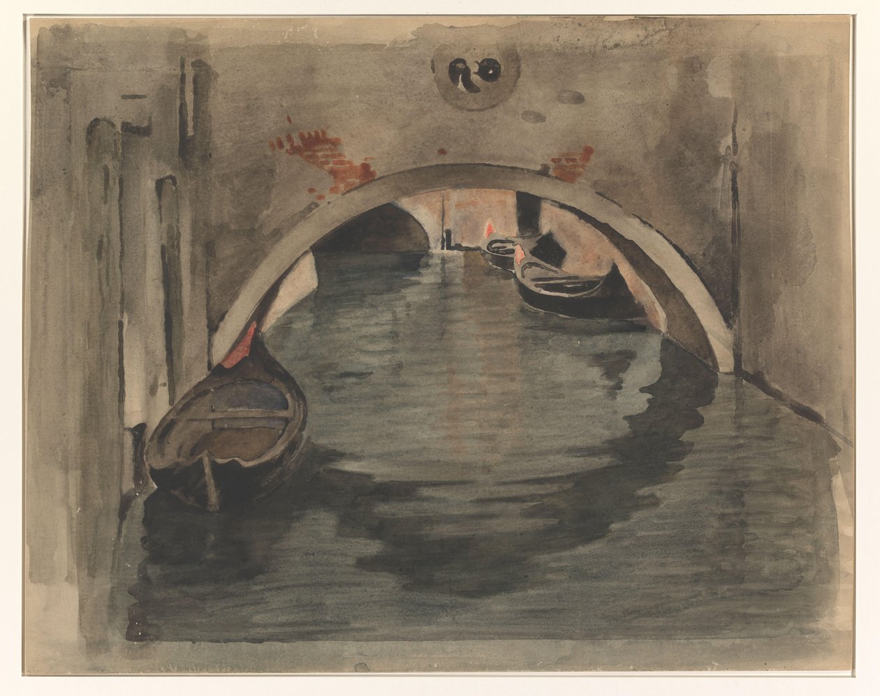 Venedik'te bir kemer köprünün altında görüntüleyin by Willem Arnoldus Witsen