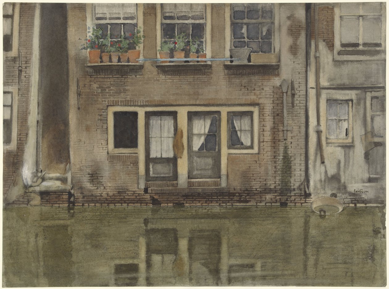Amsterdam'da bir kanal üzerinde evler by Willem Arnoldus Witsen