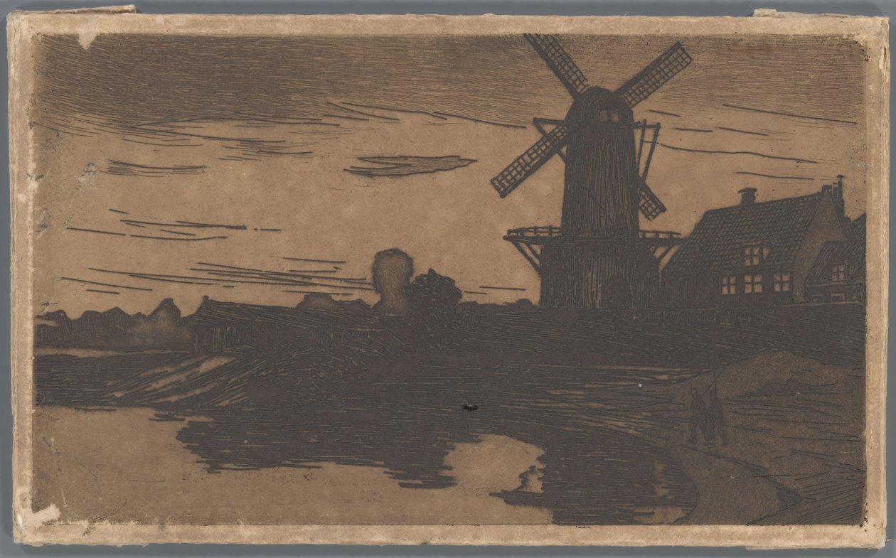 Su üzerinde yel değirmeni, Wijk bij Duurstede by Willem Arnoldus Witsen