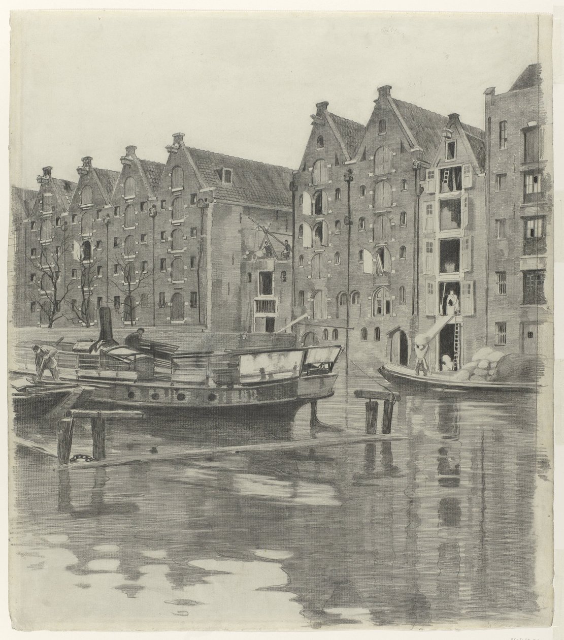 Kanaldaki depolar by Willem Arnoldus Witsen