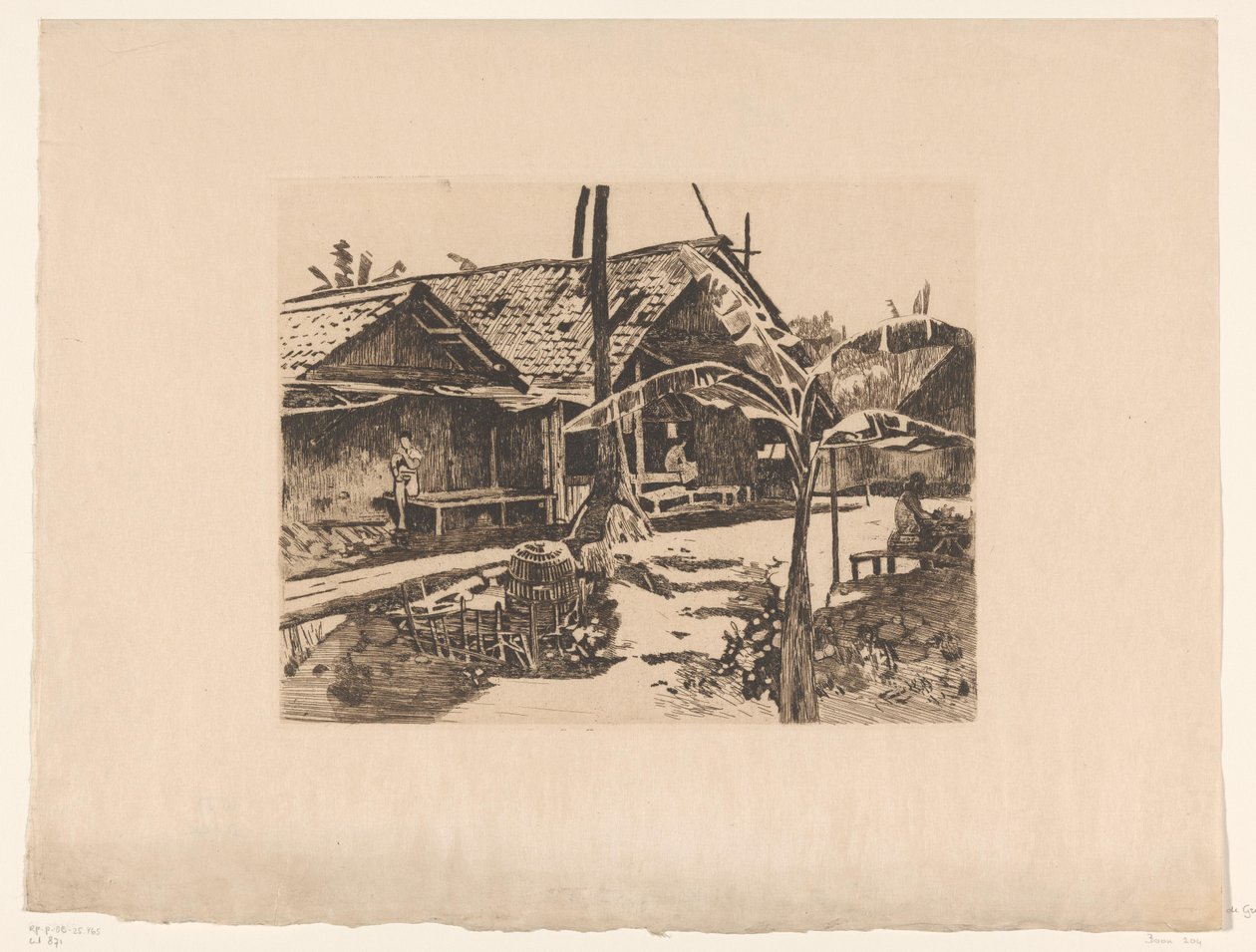 Buitenzorg'da bir kampong'da Pisang ağacı by Willem Arnoldus Witsen