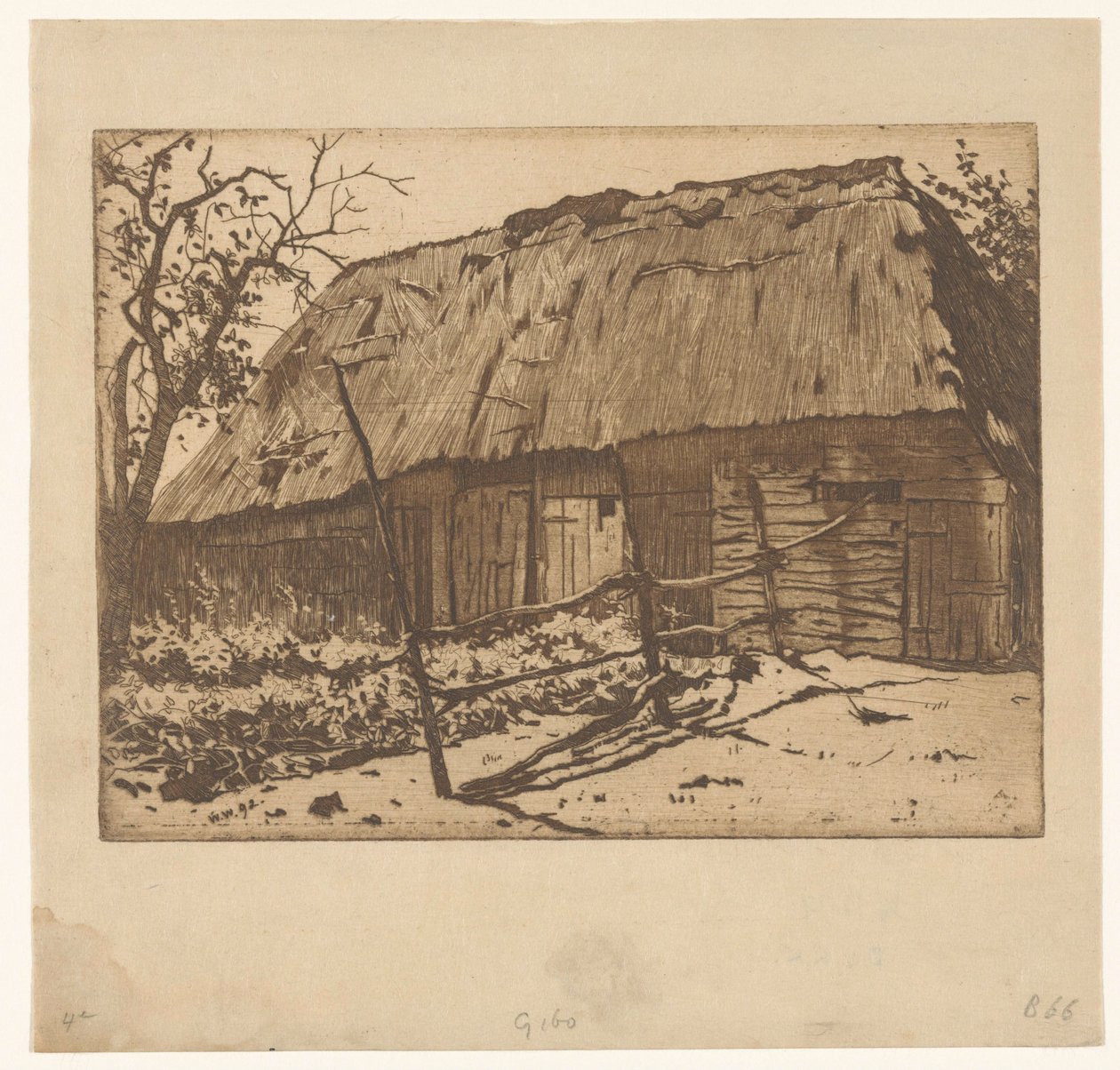 Brabant'ta çitli ahır by Willem Arnoldus Witsen