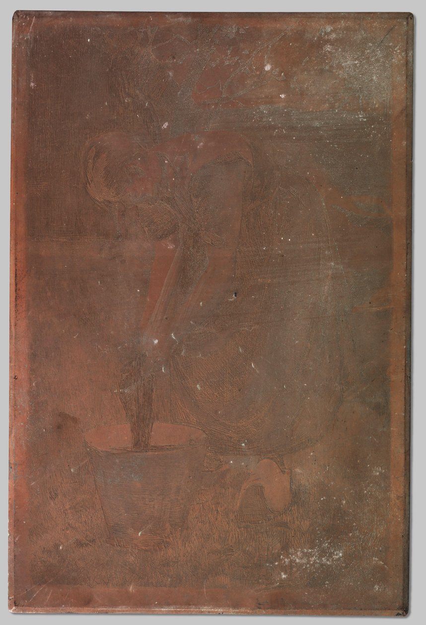 Çamaşır kovası duran kadın by Willem Arnoldus Witsen