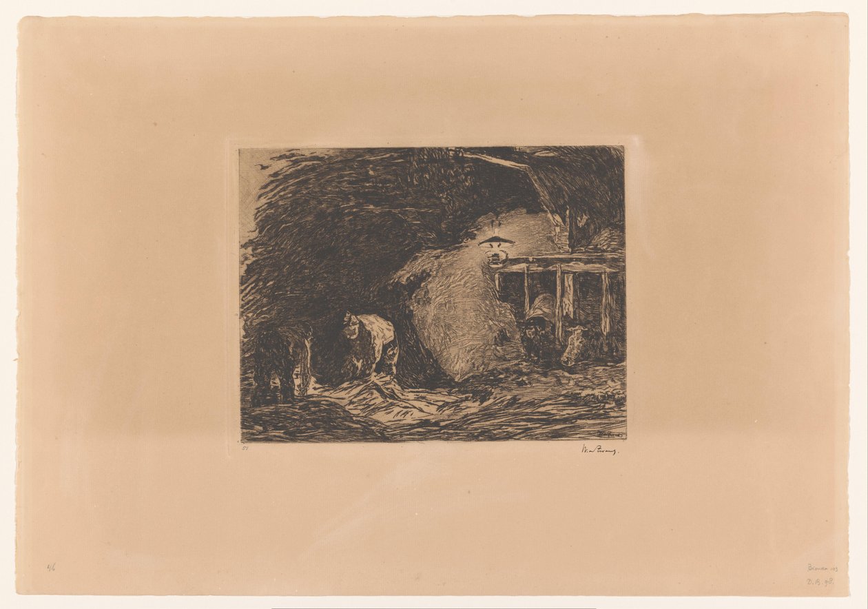 Lamba ışığında istikrarlı iç mekan by Willem de Zwart (signed by artist)