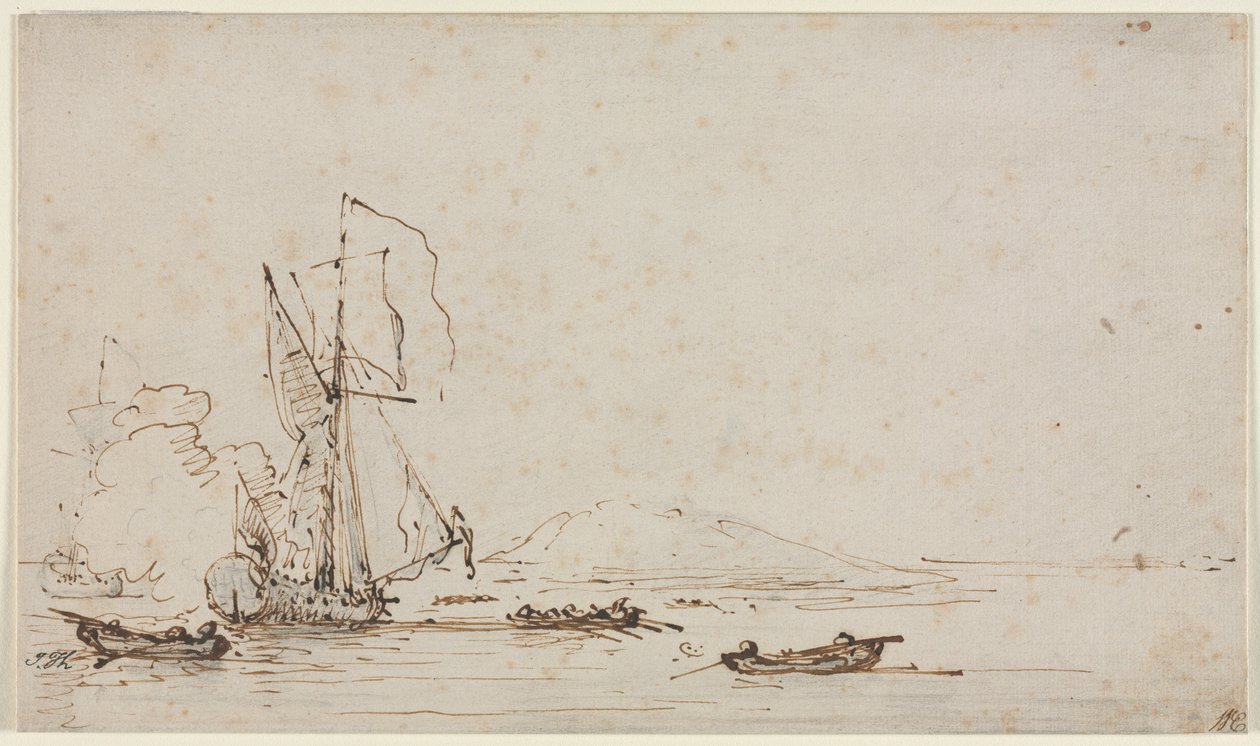Yat Karşılama Selamı by Willem van de Velde