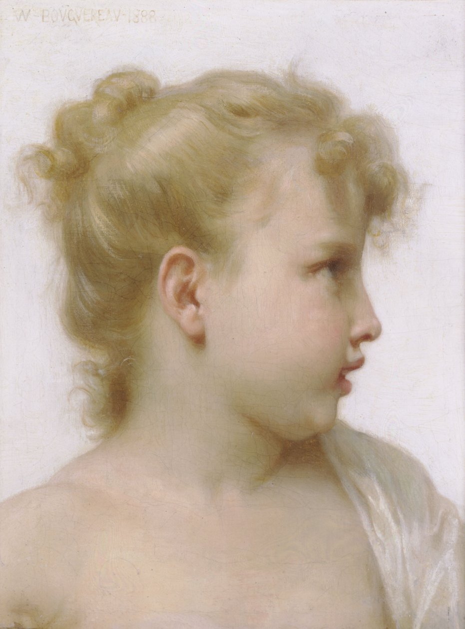Küçük Bir Kızın Başı by William Adolphe Bouguereau
