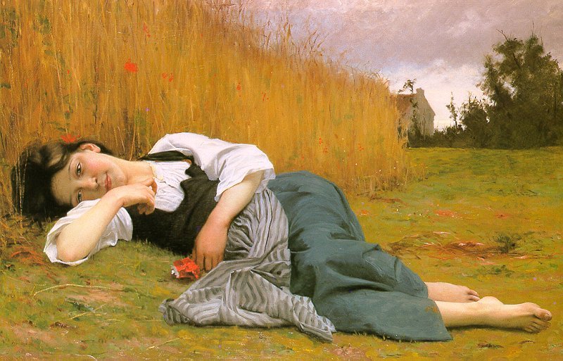 Hasatta Dinlenme by William Adolphe Bouguereau