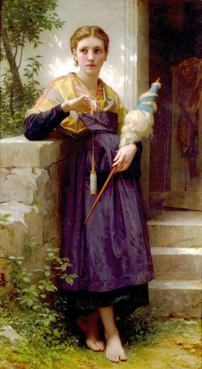 İplikçi by William Adolphe Bouguereau