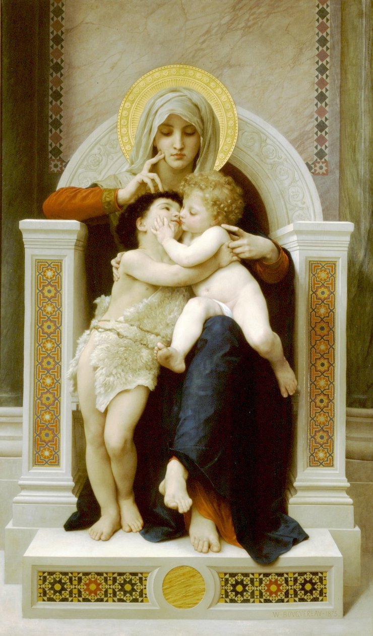 Bakire, İsa ve Aziz John Baptist by William Adolphe Bouguereau