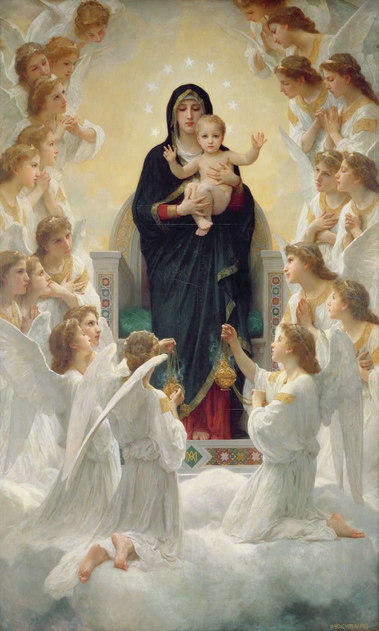 Melekler ile Bakire by William Adolphe Bouguereau