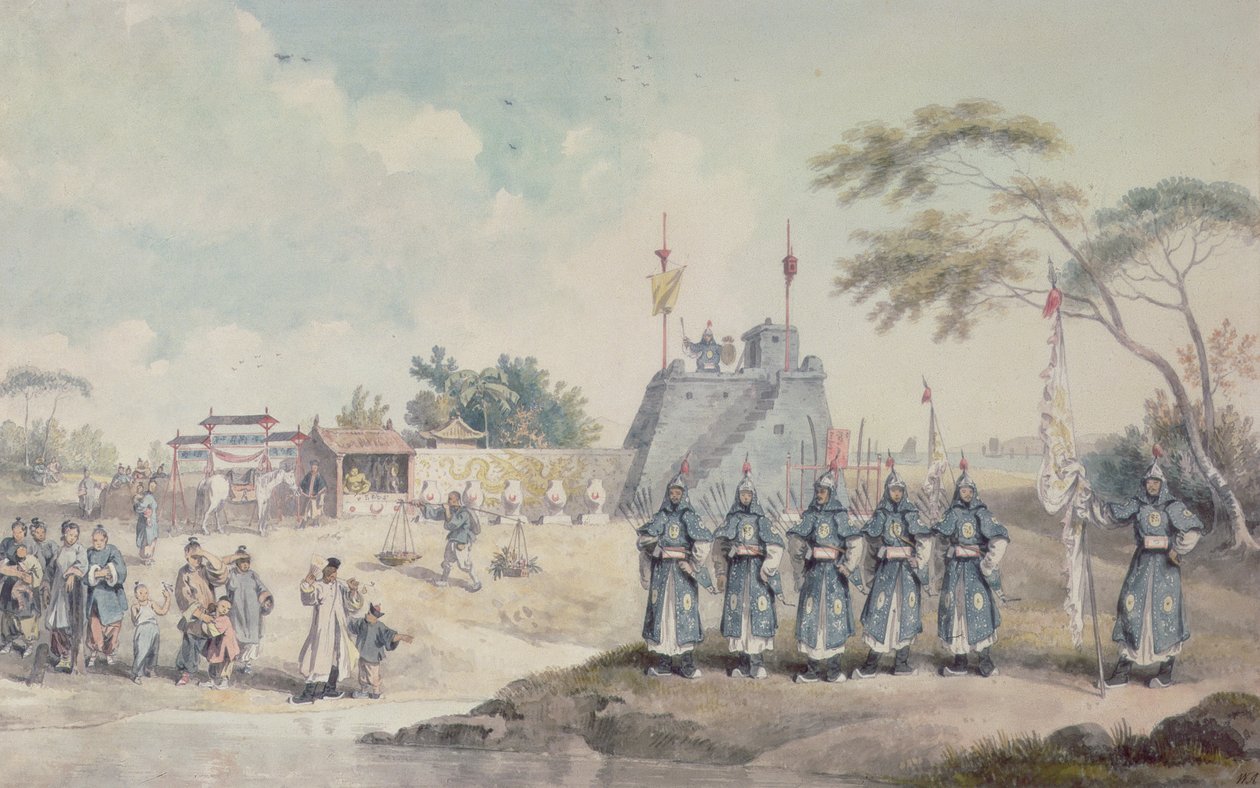 Eu Ho Nehri üzerindeki Çin Askeri Karakolu by William Alexander