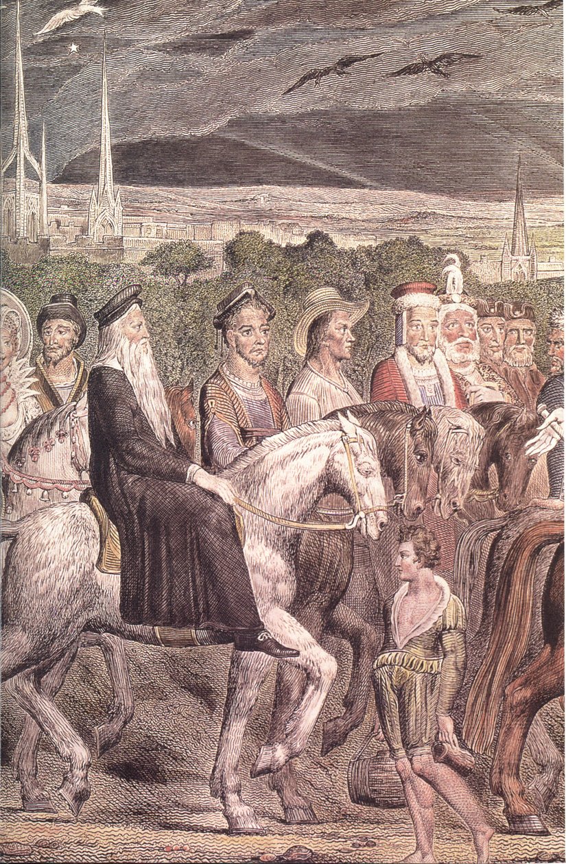 Blake-Cant-hacılar-detay-a Renkli gravür by William Blake