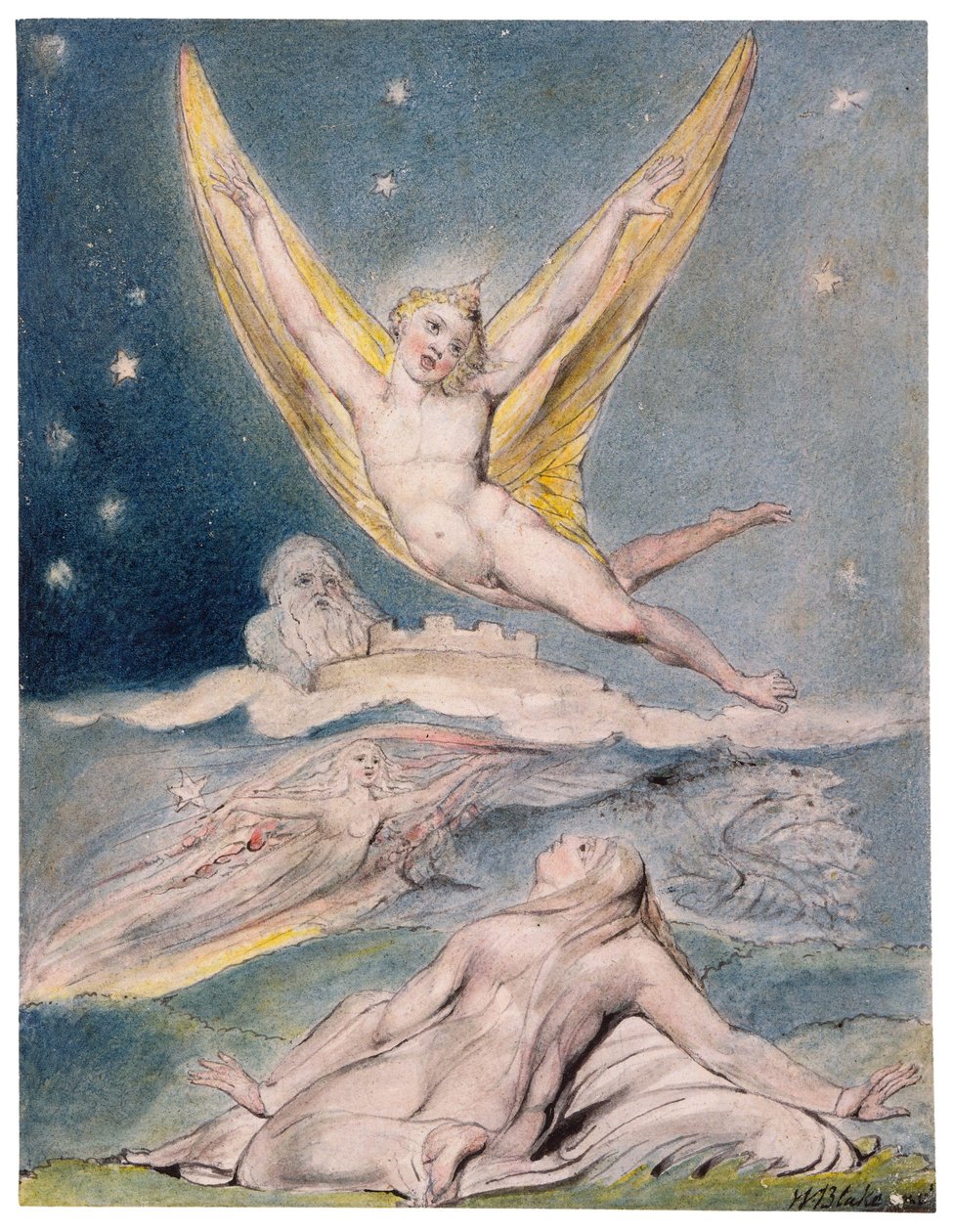 Lark tarafından şaşırtılan gece by William Blake