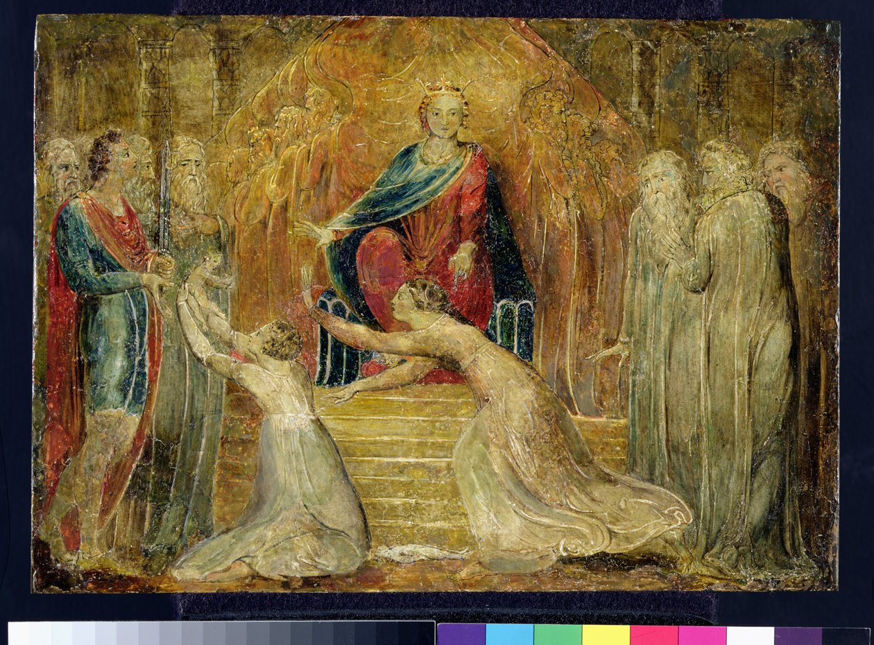 PD.28-1949 The Judgement of Solomon, c.1800 (tempera on copper) by William Blake