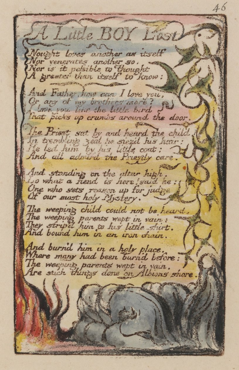 Masumiyet ve Tecrübe Şarkıları, Levha 46, by William Blake