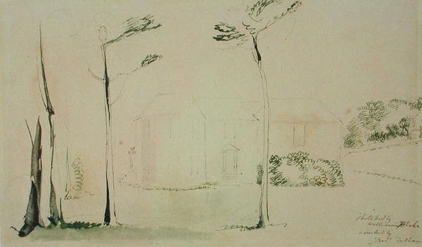 ಅರ್ಥಮ್‌ನಲ್ಲಿರುವ ಹೇಲೀಸ್ ಹೌಸ್‌ನ ಪ್ರವೇಶ ದ್ವಾರ, 1801 (ಪೆನ್ ಮತ್ತು ಇಂಕ್ ಮತ್ತು ಡಬ್ಲ್ಯೂಸಿ ಓವರ್ ಗ್ರ್ಯಾಫೈಟ್ ಆನ್ ಪೇಪರ್) ಟರ್ಕ್ by William Blake