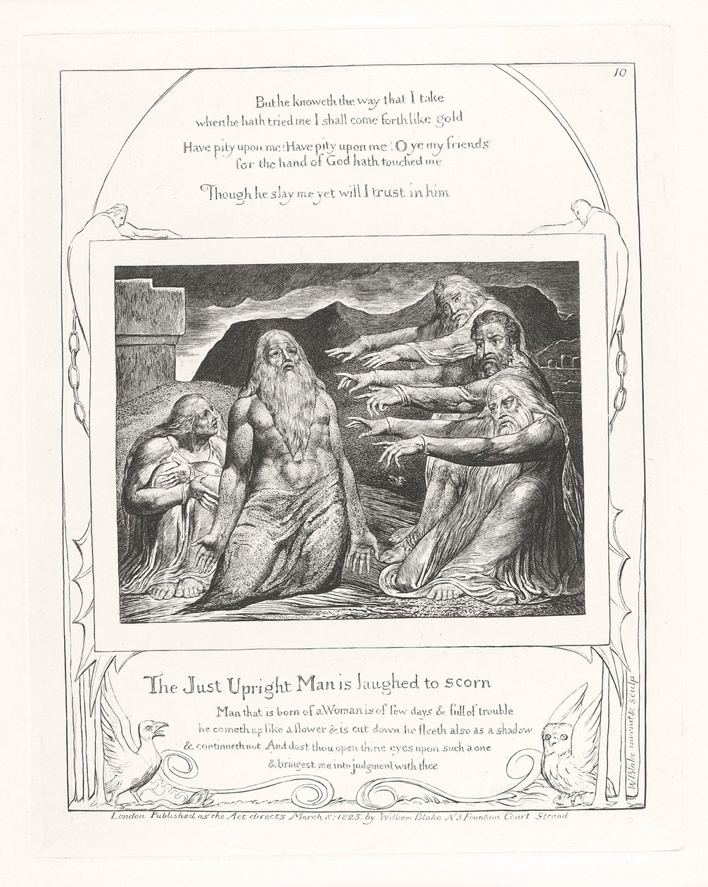 Adil Dik Adam küçümsemek için güldü, 1825 by William Blake