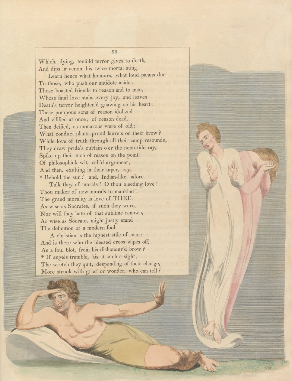 Gençlerin Gece Düşünceleri, Sayfa 93, Melekler titriyorsa işte böyle bir manzara karşısında by William Blake