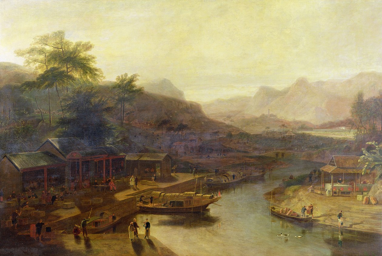 A View in China: Cultivating the Tea Plant, c.1810  by William Daniell