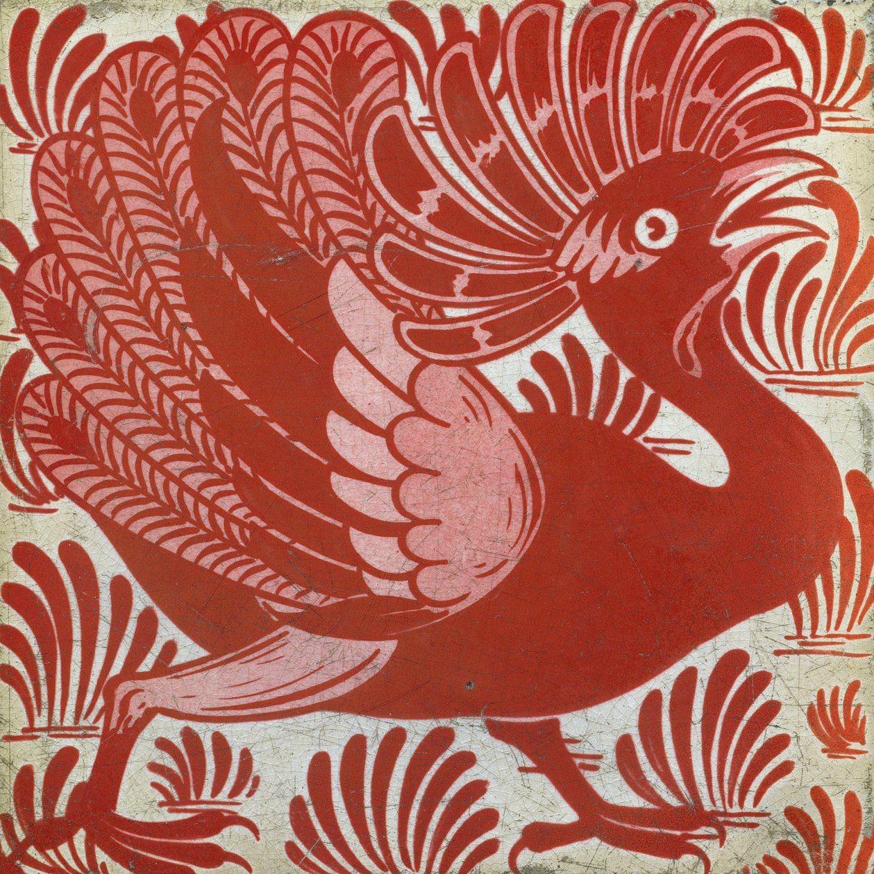 Tavus kuşu desenli karo (seramik) by William de Morgan